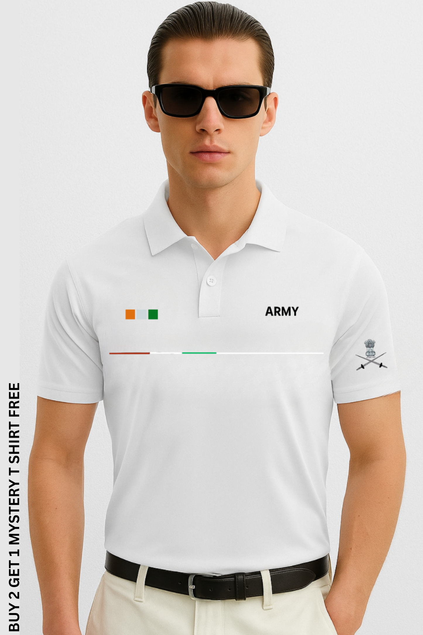 Indian Army Minimalist Tribute Polo – Premium Pure cotton 240 GSM