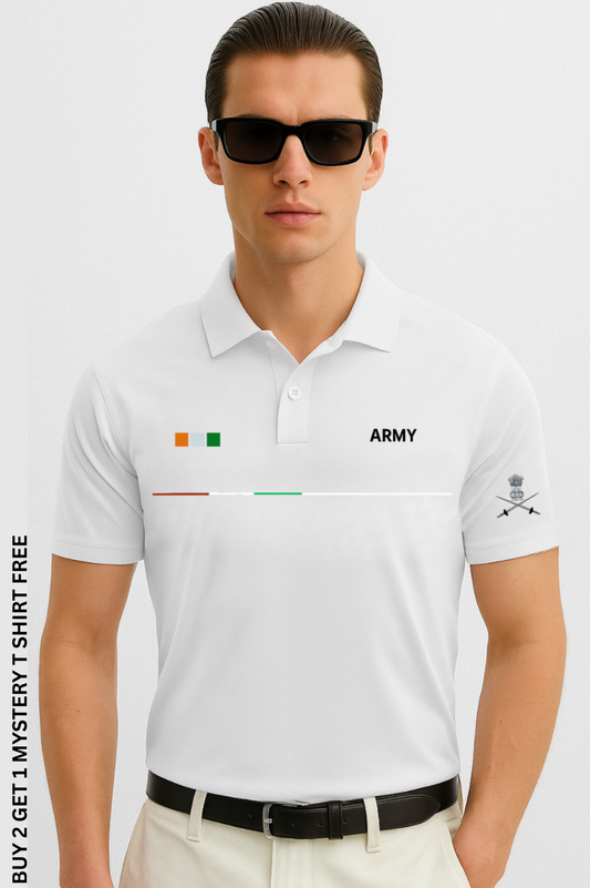 Indian Army Minimalist Tribute Polo – Premium Pure cotton 240 GSM