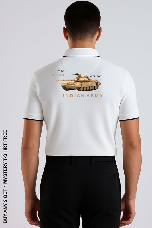 T-90 Bhisma Indian Army Tribute Polo –Premium Pure cotton 240 GSM