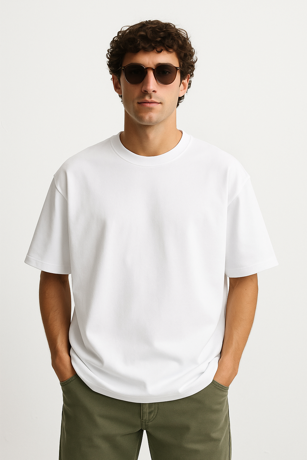 Oversized White Cotton T-shirt By ATTIRE DOT