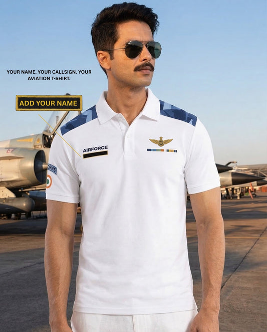 Custom Name Indian Air Force Cotton T-Shirt