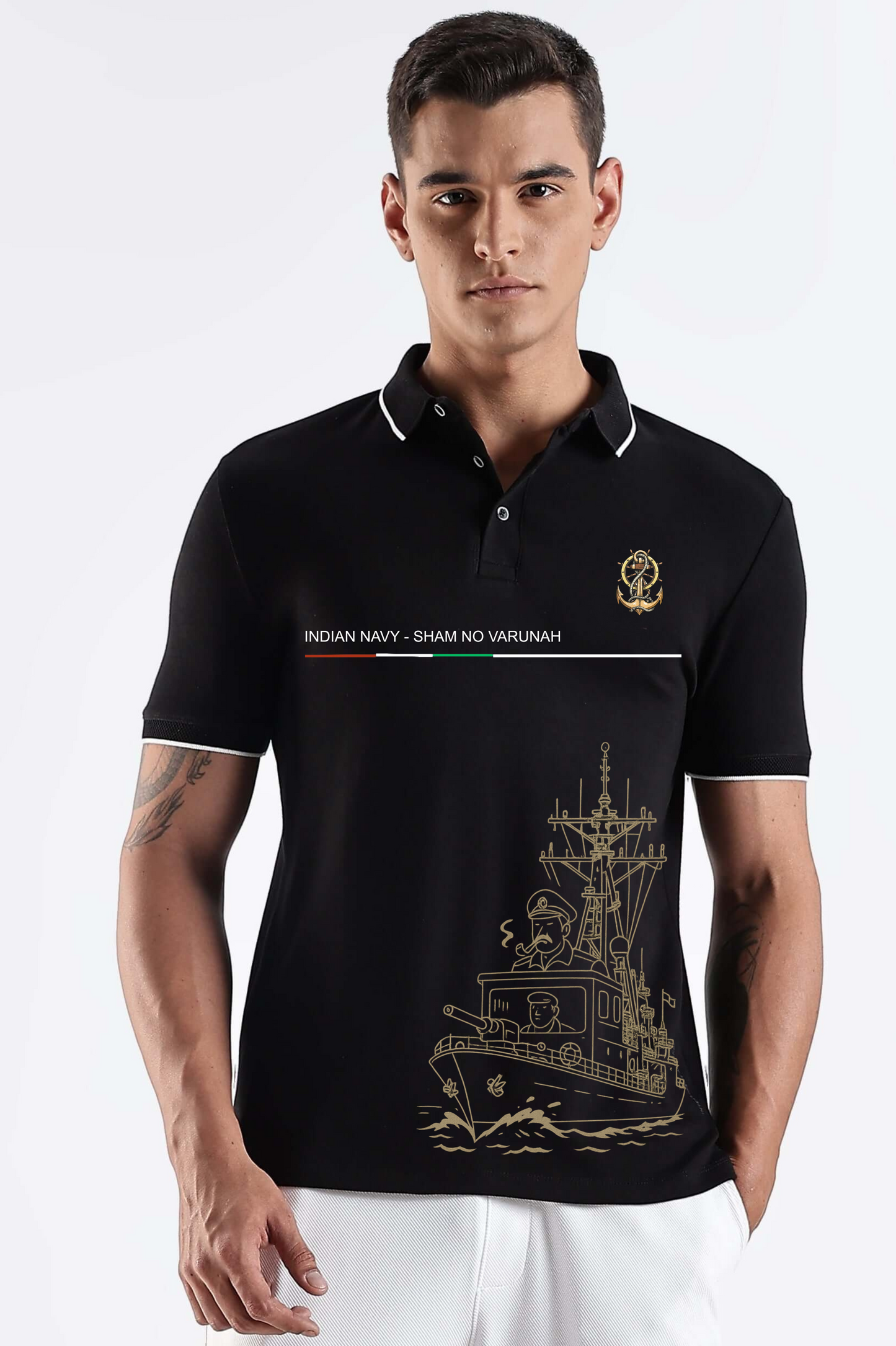 Indian Navy Pride Polo – Premium Pure cotton 240 GSM