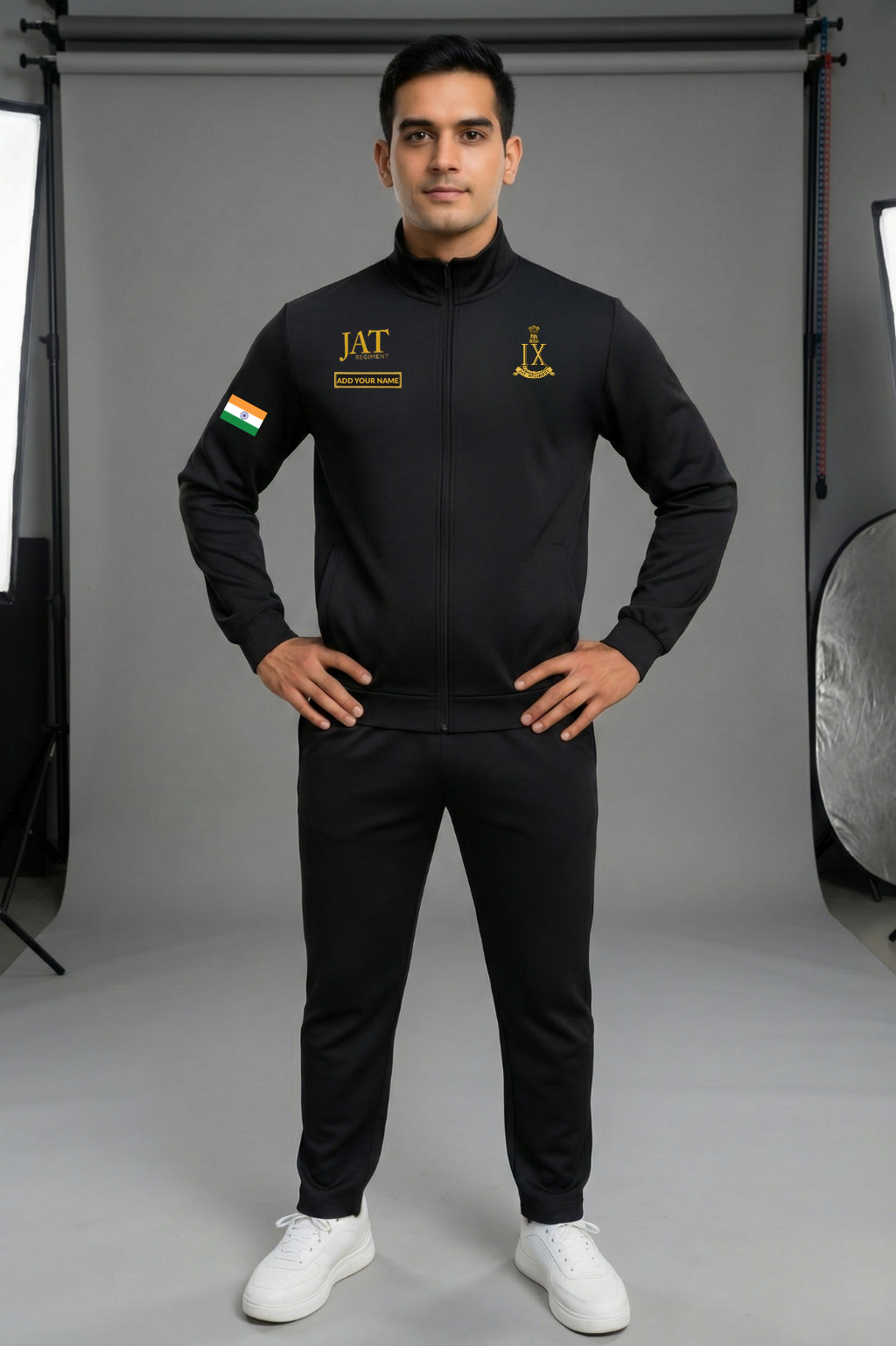 Custom Name Tab -JAAT Regiment Premium Black Tracksuit