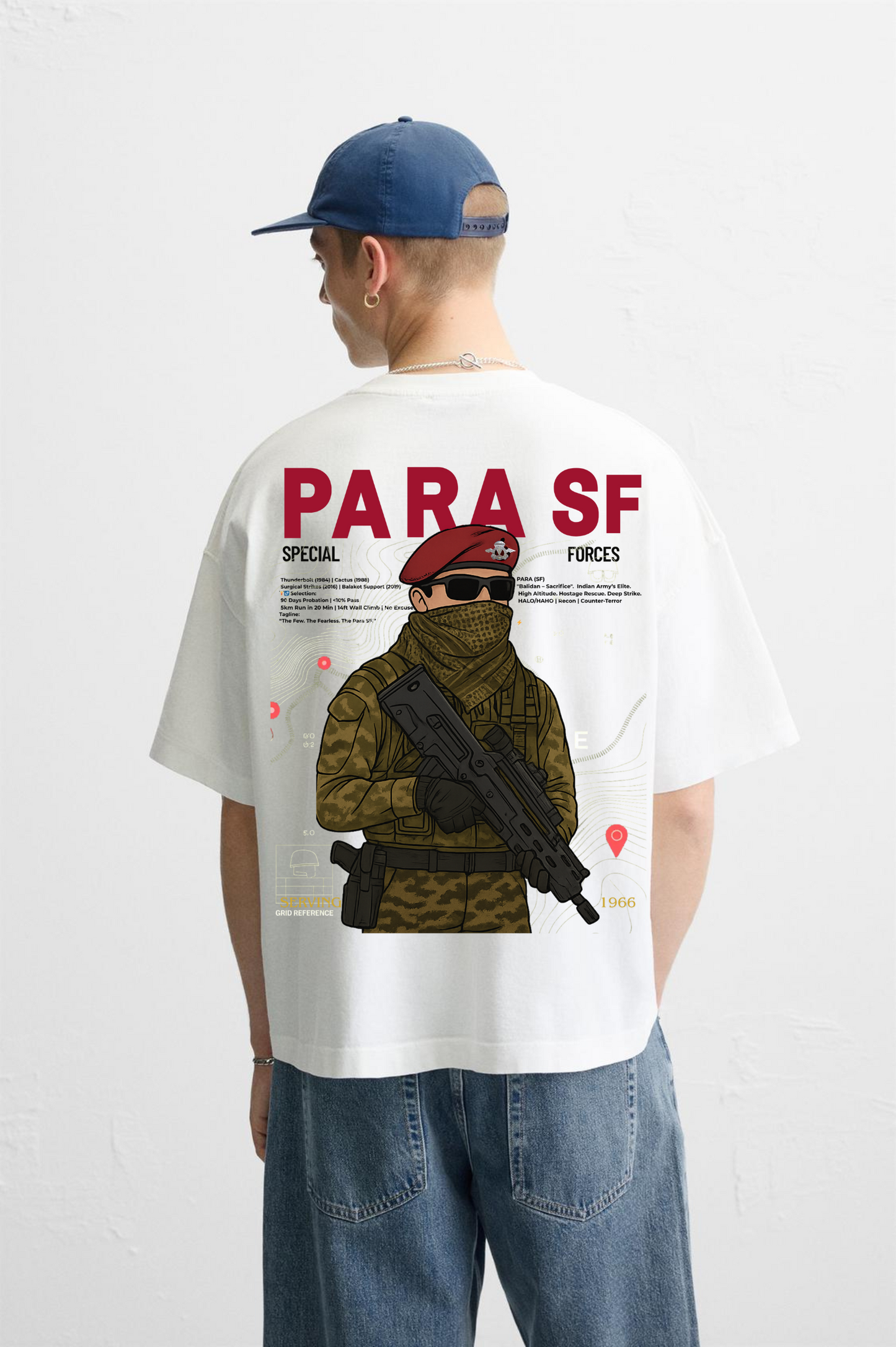 PARA SF Oversized T-Shirt | 240 GSM Pure Cotton | Special Forces Edition