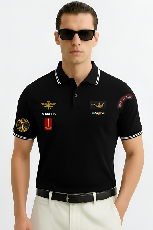 MARCOs Commando Elite Polo – 240 GSM Pure Cotton, Special Forces Edition