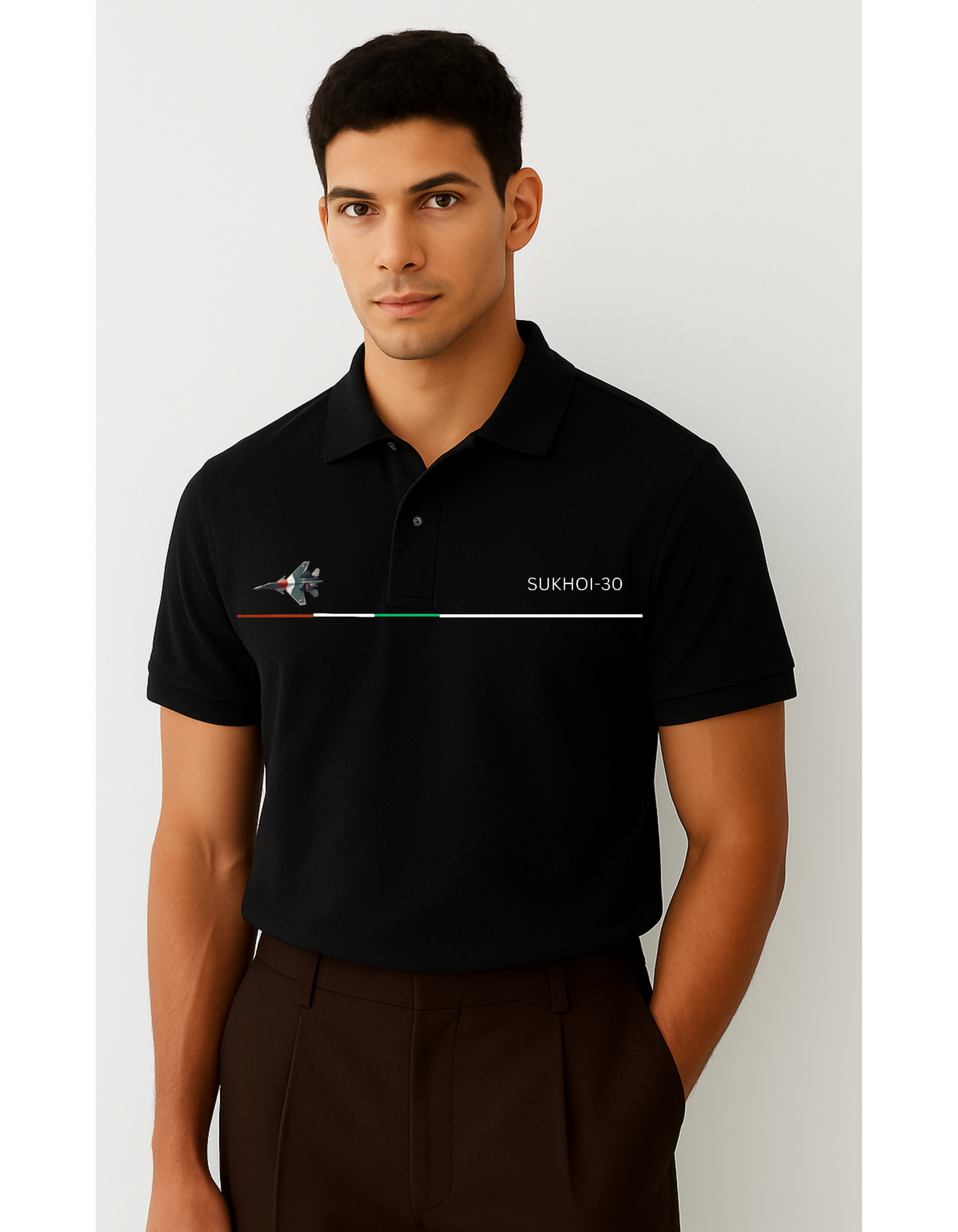 Su-30 Fighter Jet Polo T-shirt Attire Dot Premium Pure cotton 240 GSM