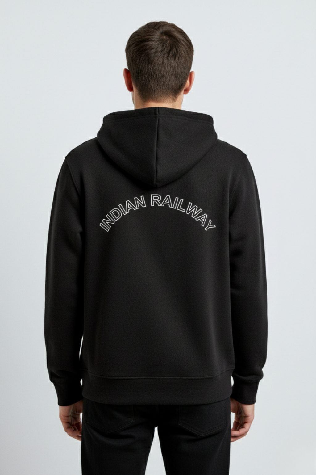 Indian Railway Custom Name Tab Cotton Zipper Hoodie