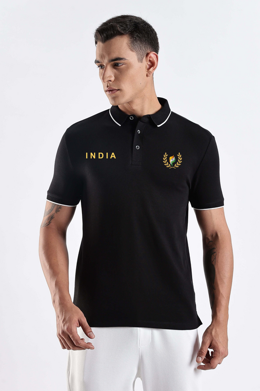 India Heritage Polo – 240 GSM Pure Cotton, Patriotic Crest Edition