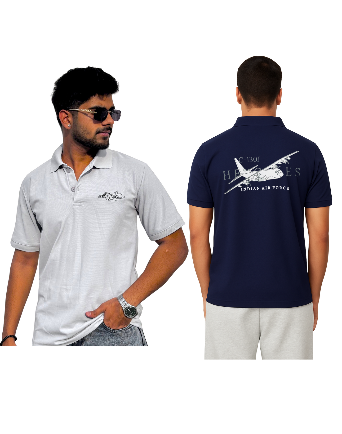 Combo of 2 Indian Air Force Polo T-Shirts – C-17 Globemaster & C-130 J Hercules