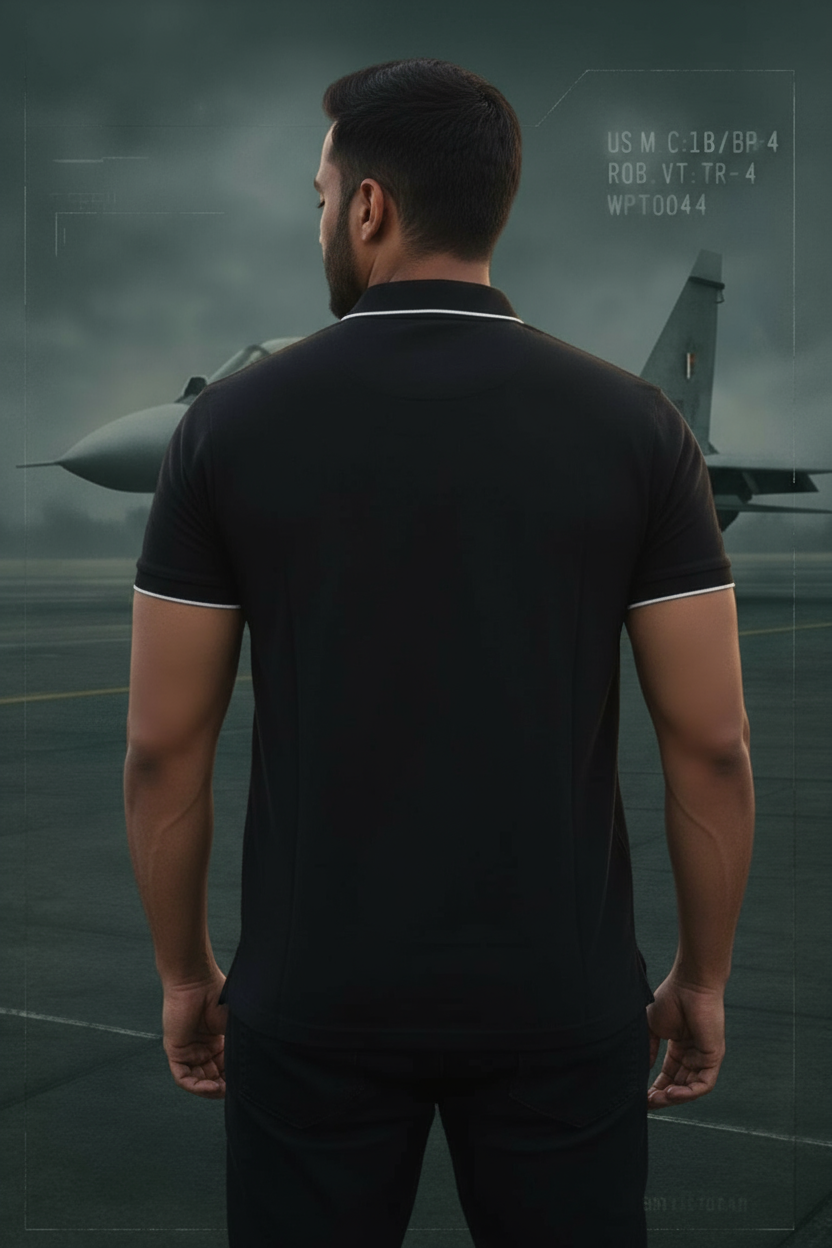 Sukhoi-30 Premium Polo | 240 GSM Pure Cotton | All Embroidery Detailing