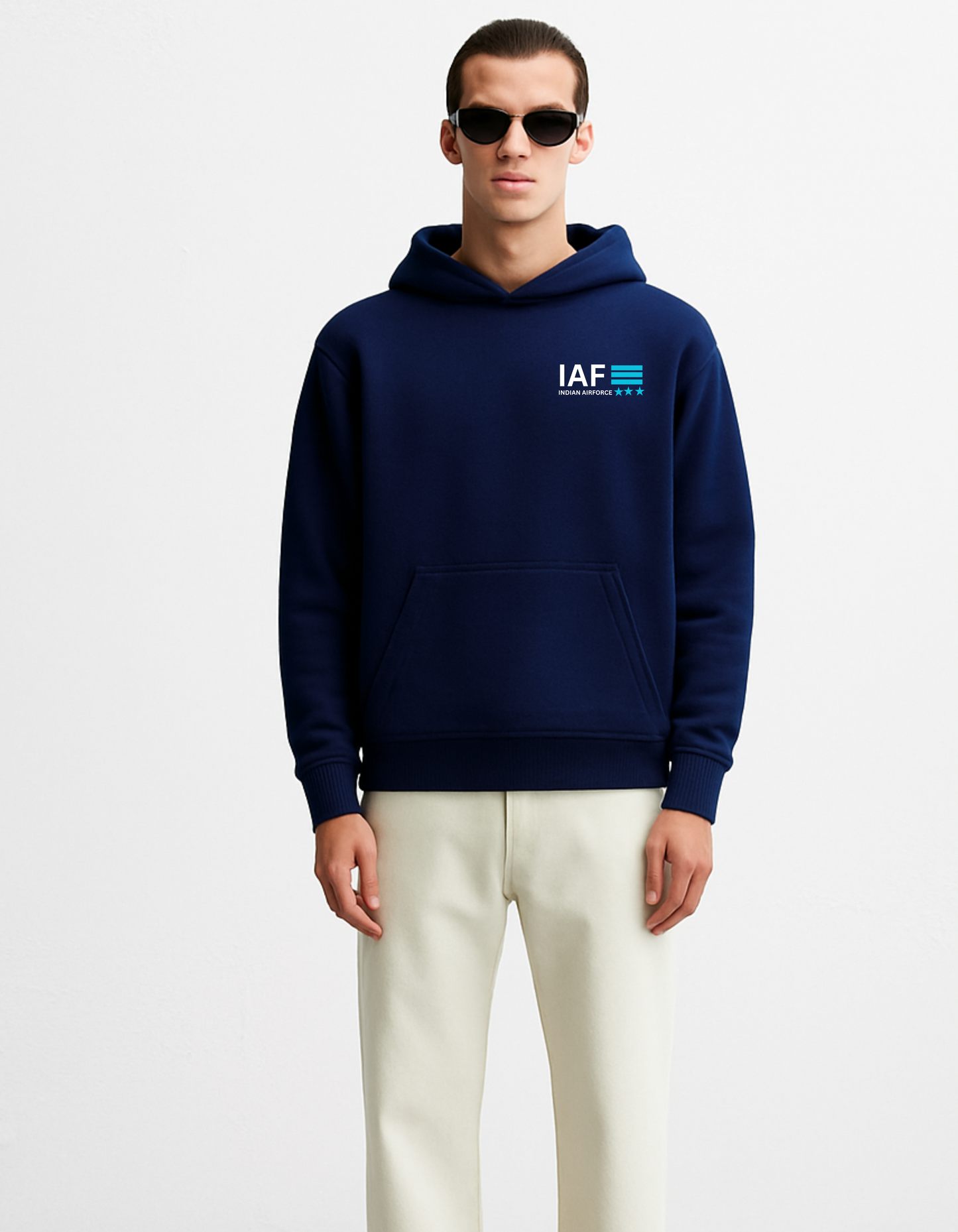IAF Black Hoodie | Heavy Gauge Cotton | Attire Dot