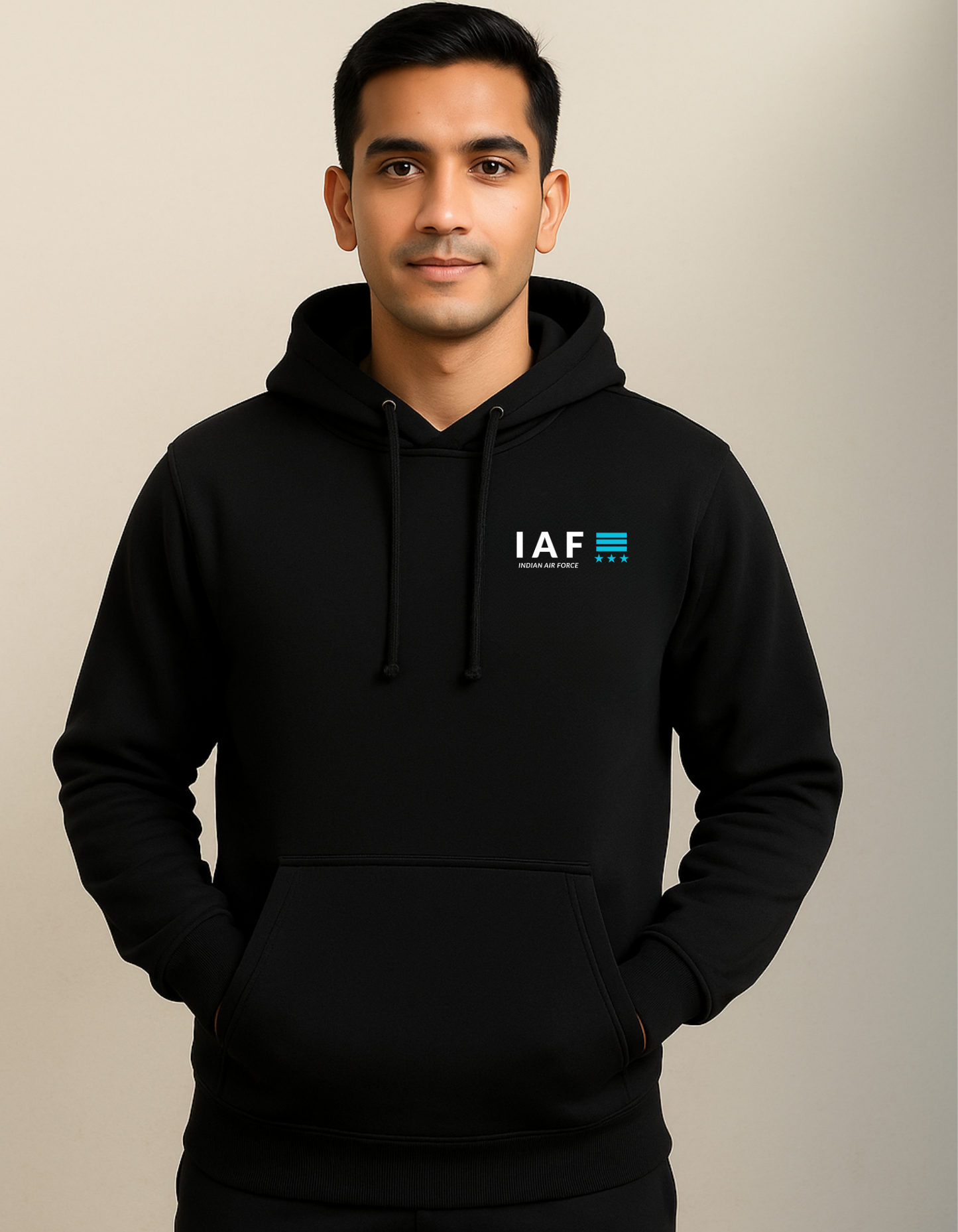 IAF Black Hoodie | Heavy Gauge Cotton | Attire Dot