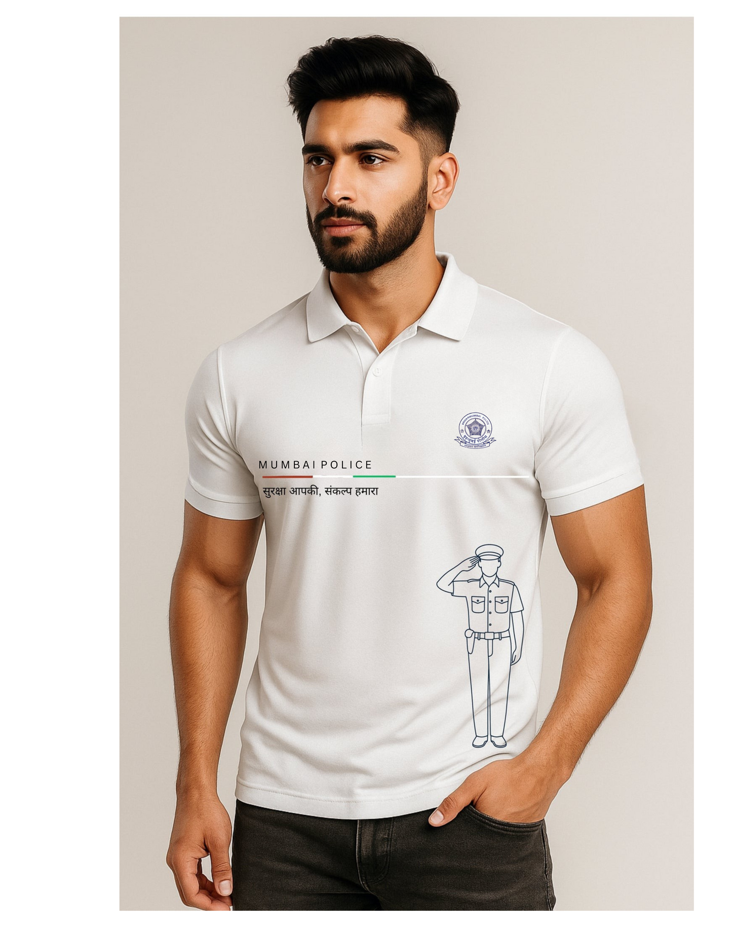 Mumbai Police Polo | 240 GSM Pure Cotton | Honor & Duty Edition
