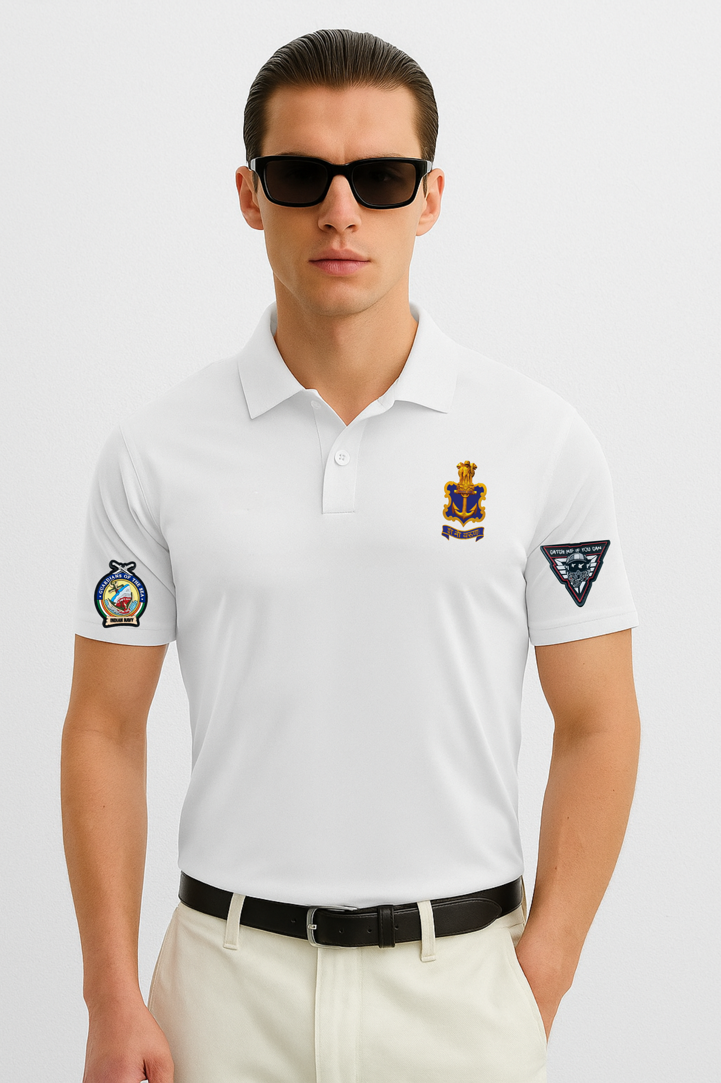 Indian Navy Prestige Polo – 240 GSM Pure Cotton, Badge Edition