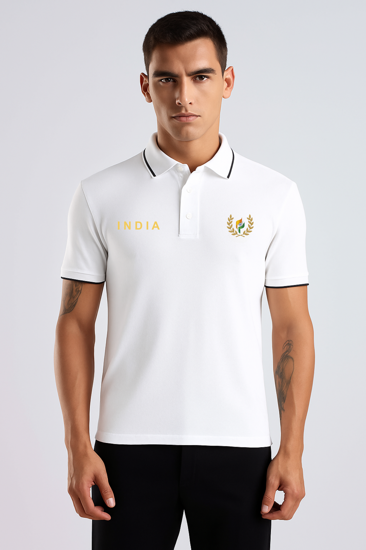 India Heritage Polo – 240 GSM Pure Cotton, Patriotic Crest Edition