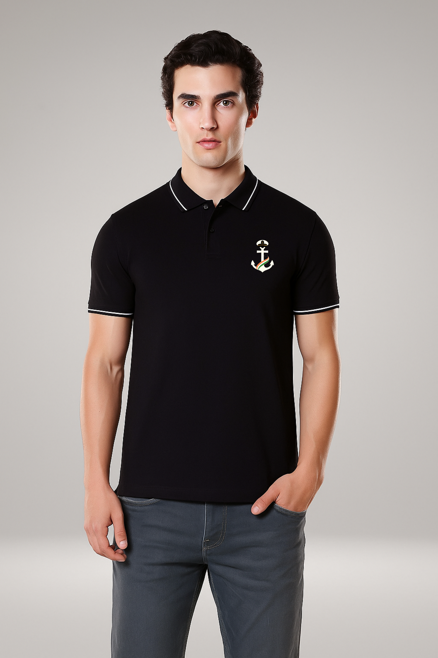 Indian Navy Submarine Polo T-Shirt – Premium Cotton Patriotic Wear