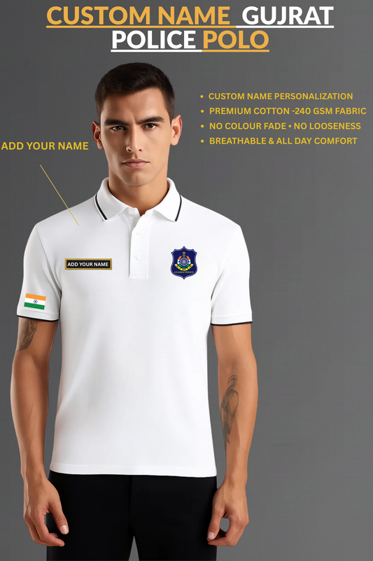 Gujarat  Police Custom Polo T-shirt