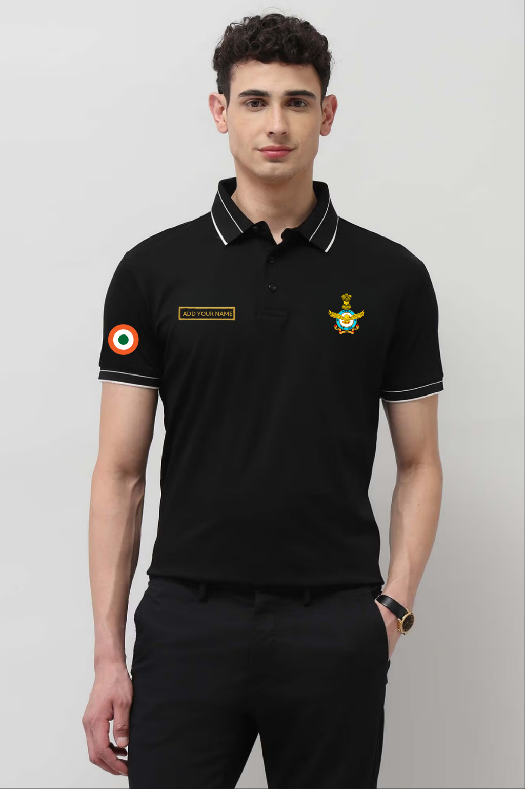 Custom Name Indian Air Force Cotton T-Shirt