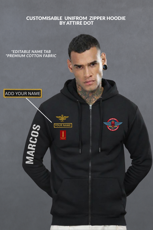 Customisable MARCOS Commando Uniform Zipper Hoodie |