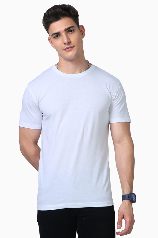 Supima Half Sleeve Round Neck Solid T-shirts for Men