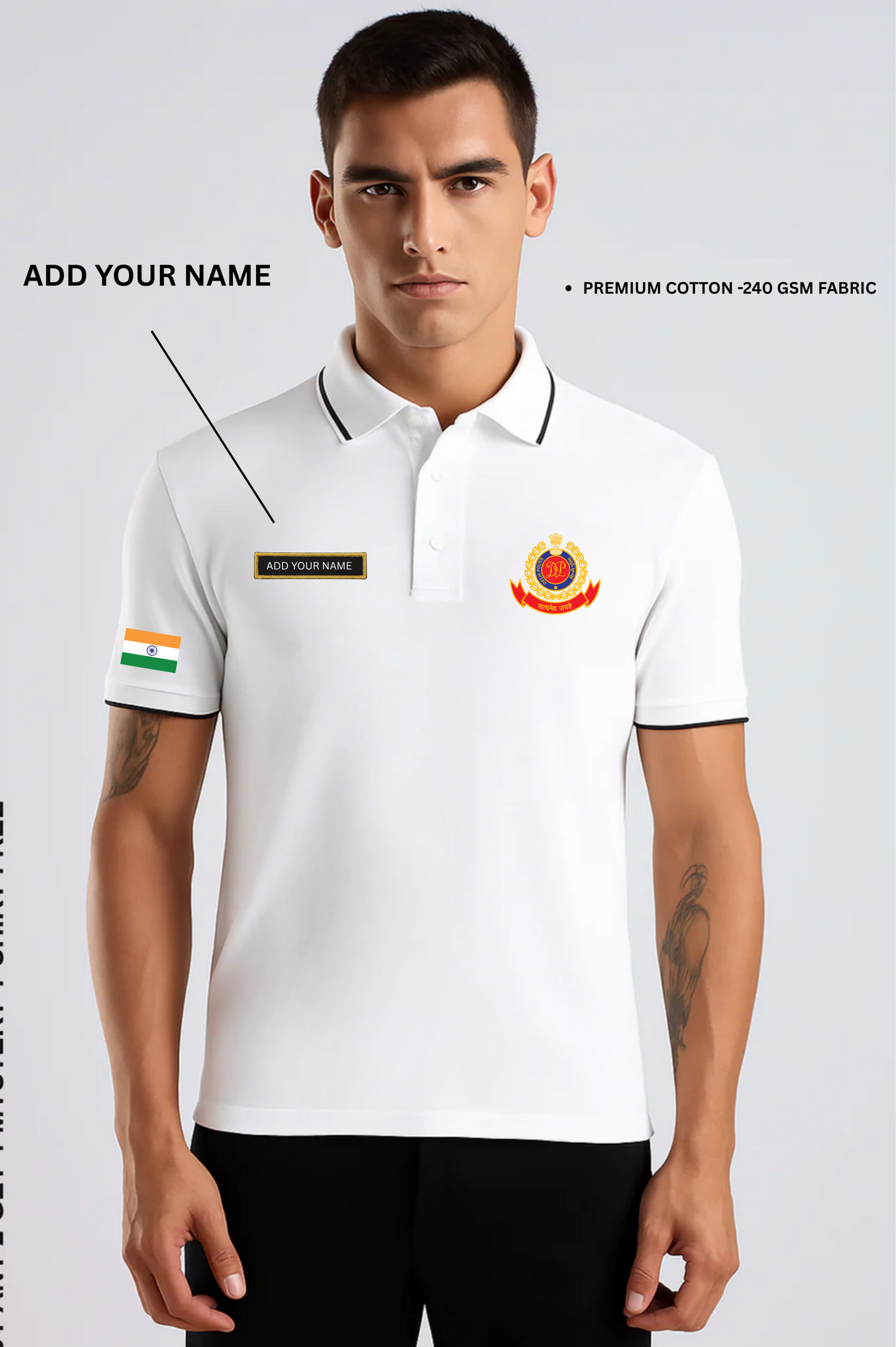 Delhi Police Custom Name Polo T-shirt