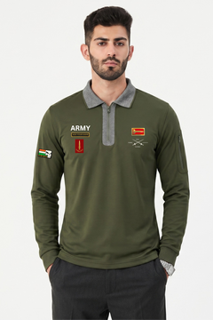 Army Custom Name Full Sleeve Cotton T-shirt