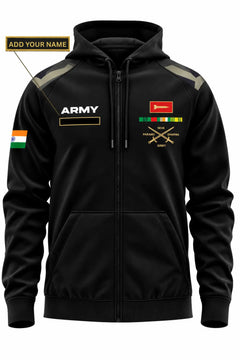 ARMY Zipper Hoodie -Custom  Name Plate