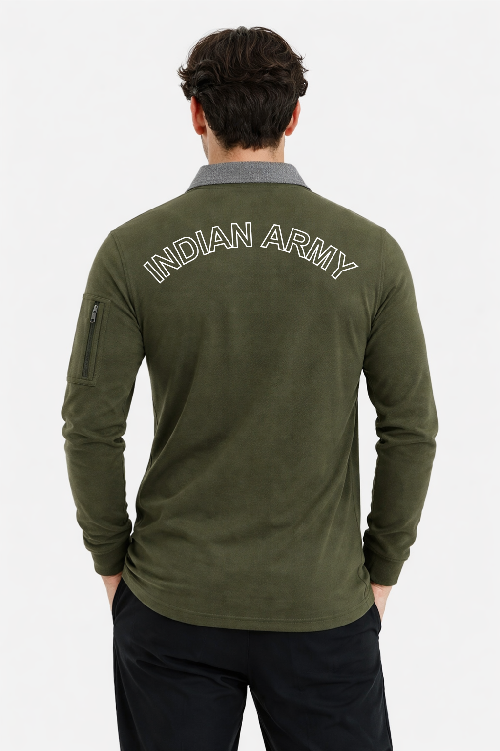 Army Custom Name Full Sleeve Cotton T-shirt