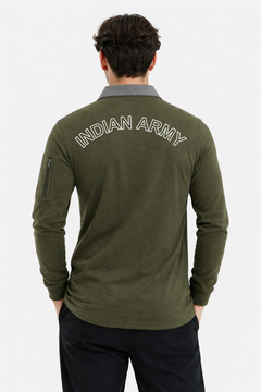 Army Custom Name Full Sleeve Cotton T-shirt