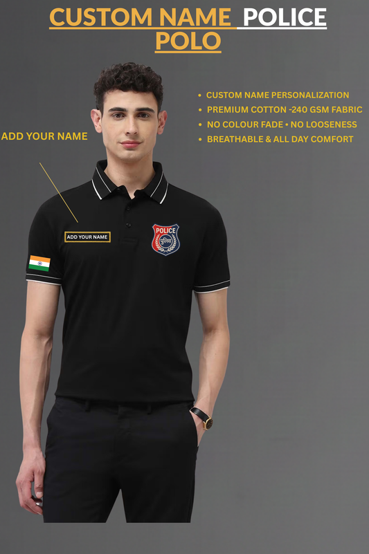POLICE CUSTOM NAME POLO T-SHIRT