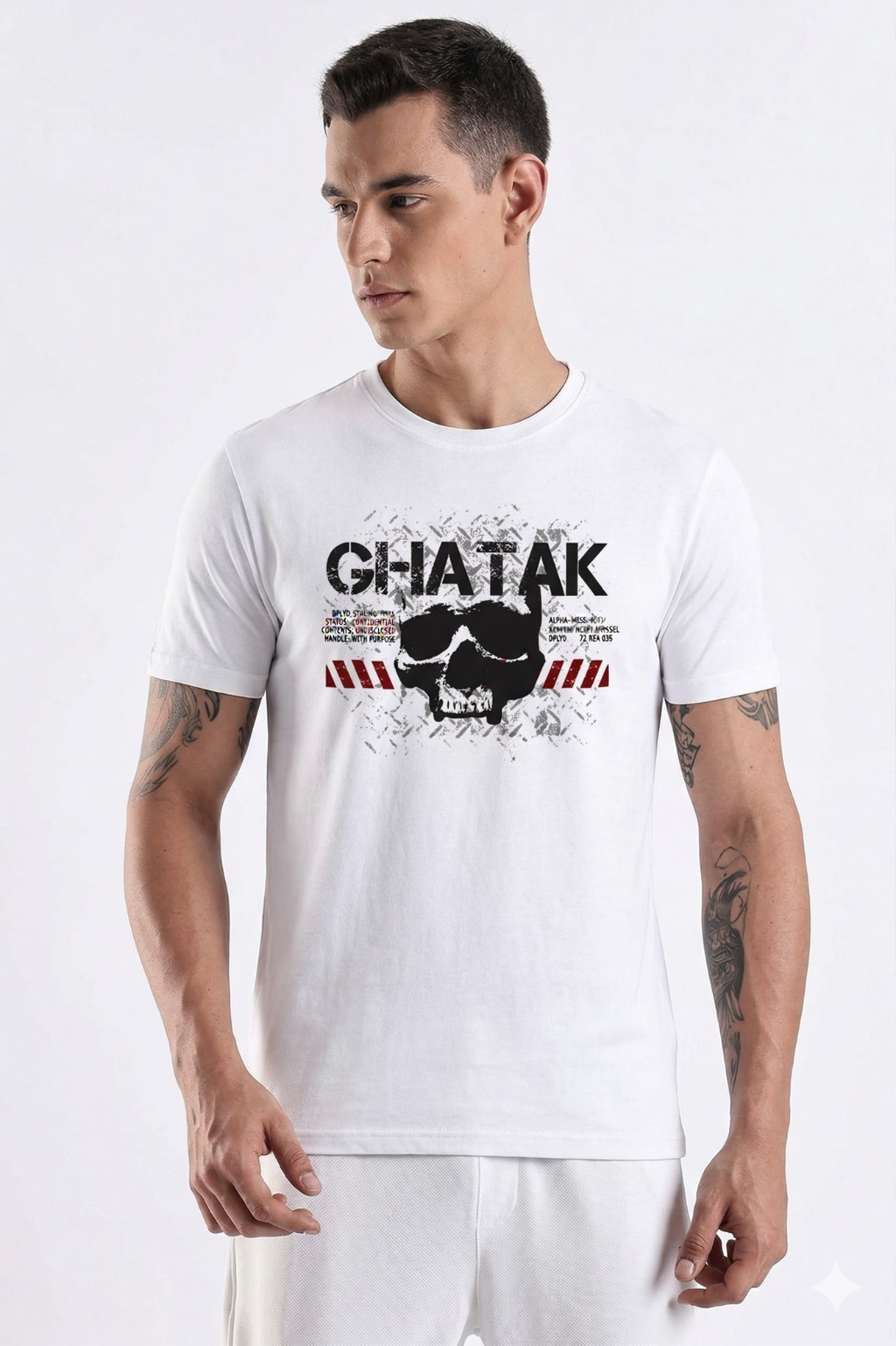 Ghatak Skull White T-Shirt – Military Edition