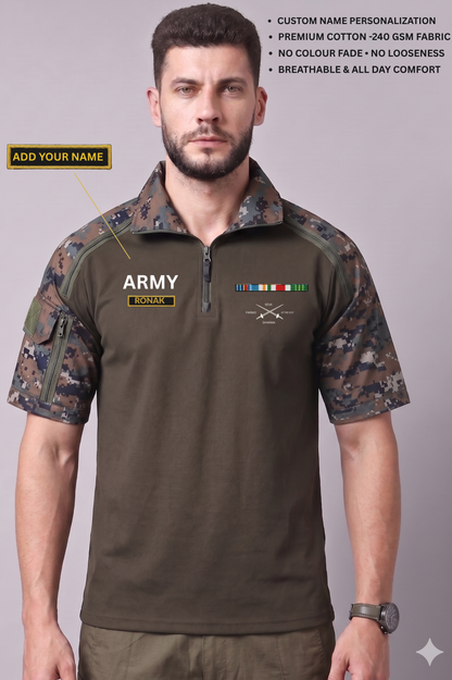 Army Custom Name Cotton T-Shirt