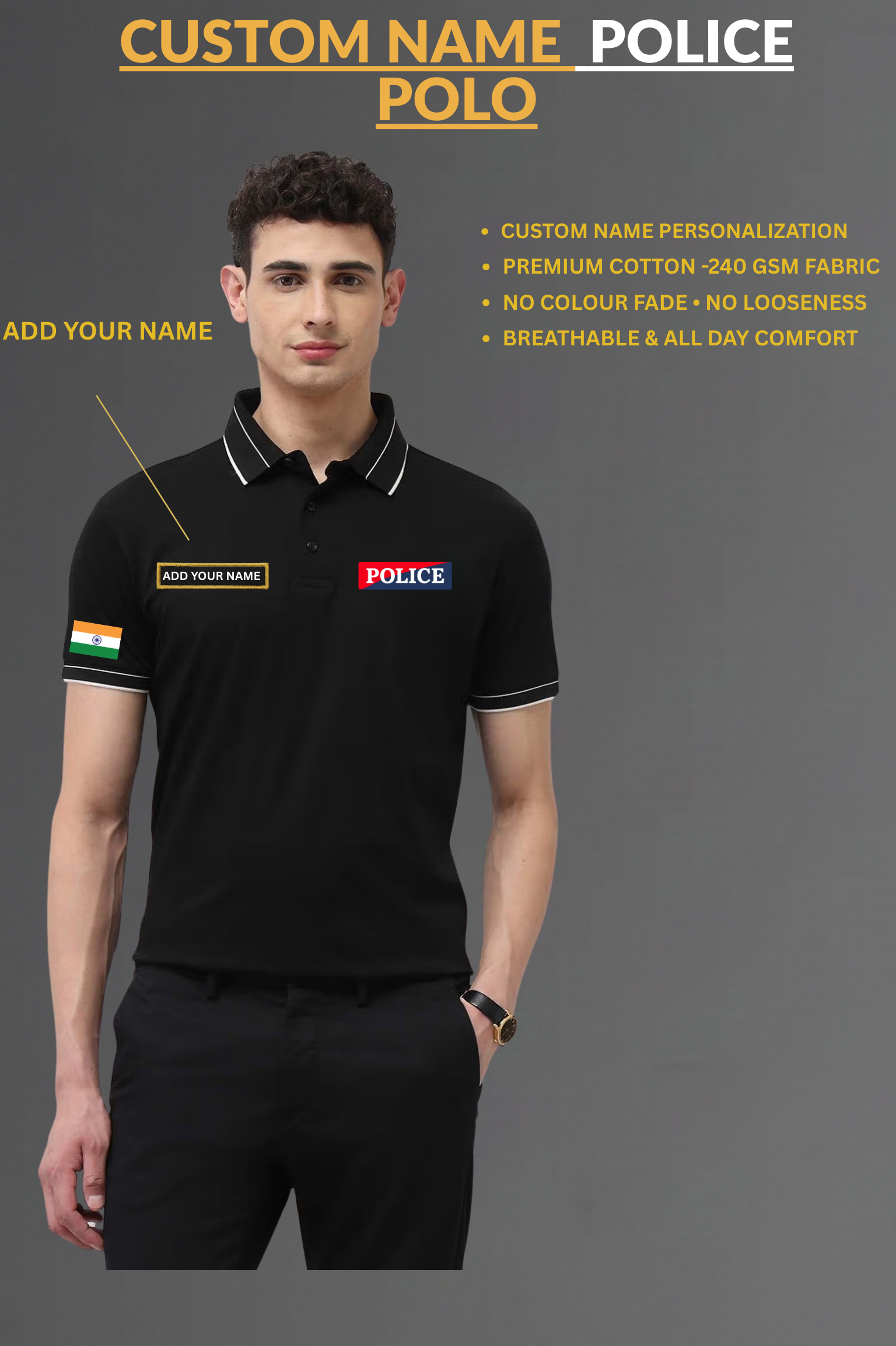 Custom Police Logo Polo T-shirt