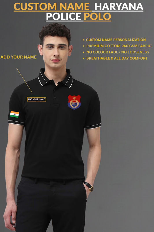 HARYANA POLICE CUSTOM COTTON POLO T-SHIRT