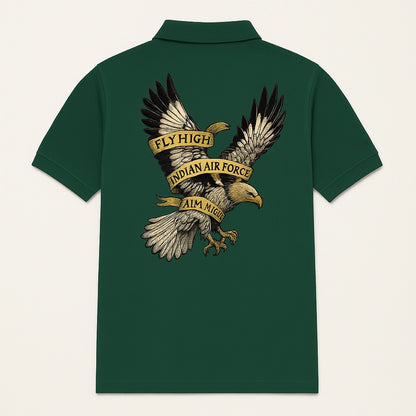 Attire Dot Bottle Green Eagle Print IAF T-Shirt – Indian Air Force Pride