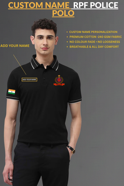 RPF RAILWAY CUSTOM NAME POLO T-SHIRT
