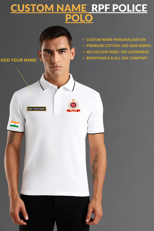 RPF RAILWAY CUSTOM NAME POLO T-SHIRT