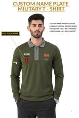 Army Custom Name Full Sleeve Cotton T-shirt