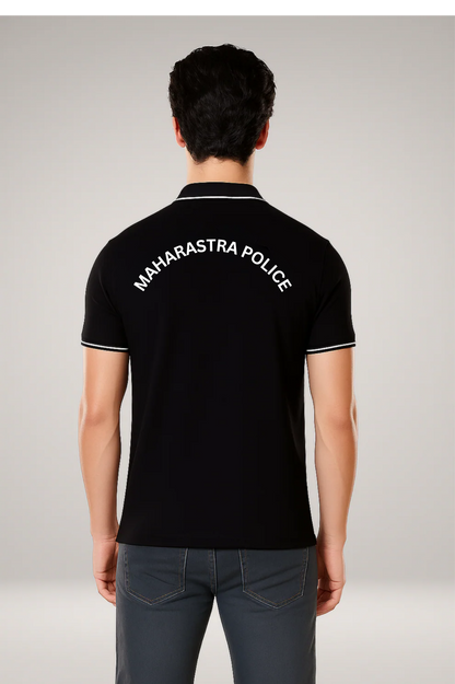 Maharashtra Police Custom Name Polo T-shirt