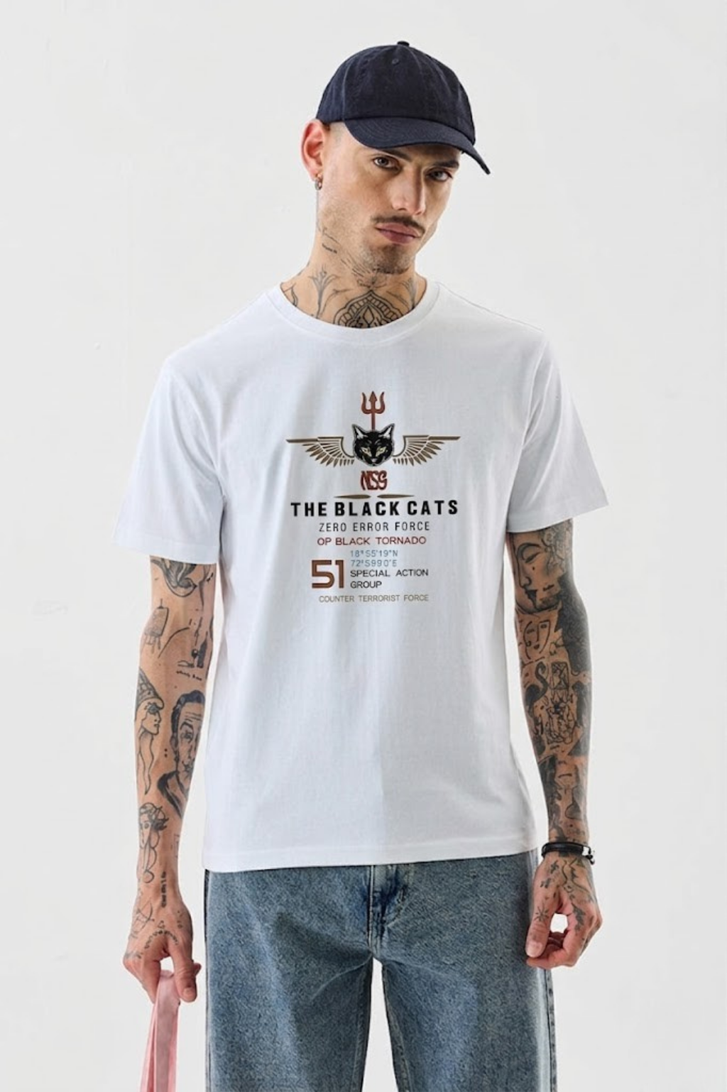 NSG Black Cats White T-Shirt – Special Forces