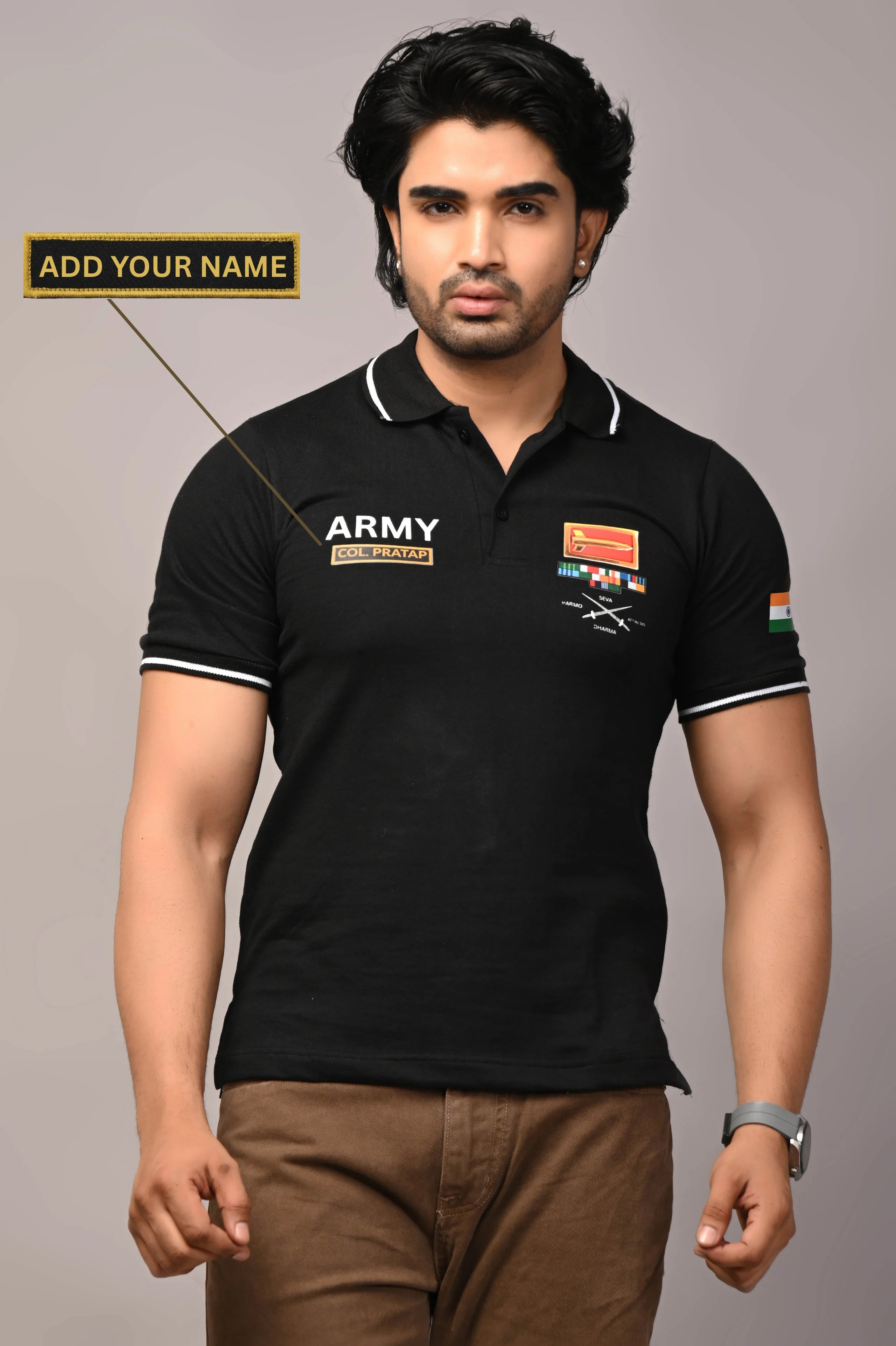 Army Custom Name Cotton T-Shirt