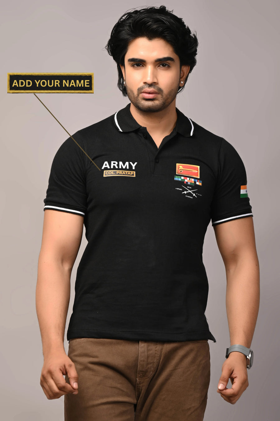 Army Custom Name Cotton T-Shirt