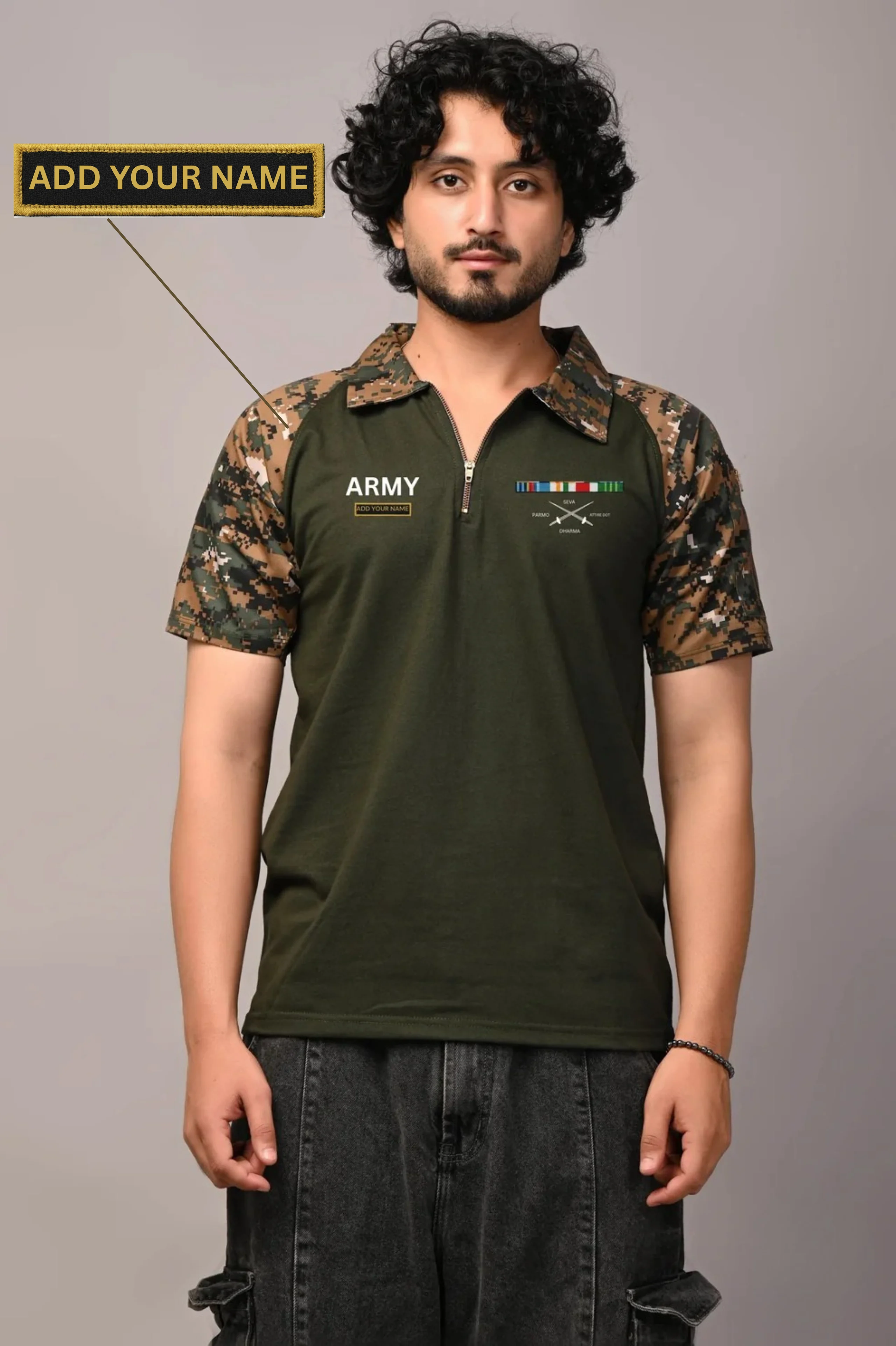 Army Custom Name Cotton T-Shirt