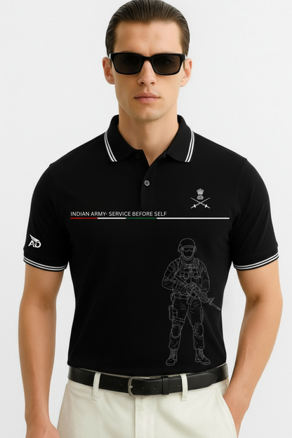 Indian Army “Service Before Self” Tribute Polo – Premium Pure cotton 240 GSM