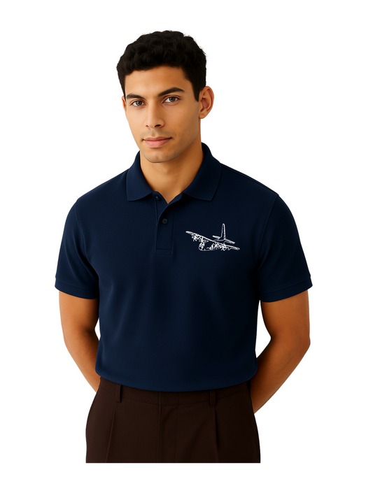 C-130J Navy Blue Polo T-Shirt | Attire Dot