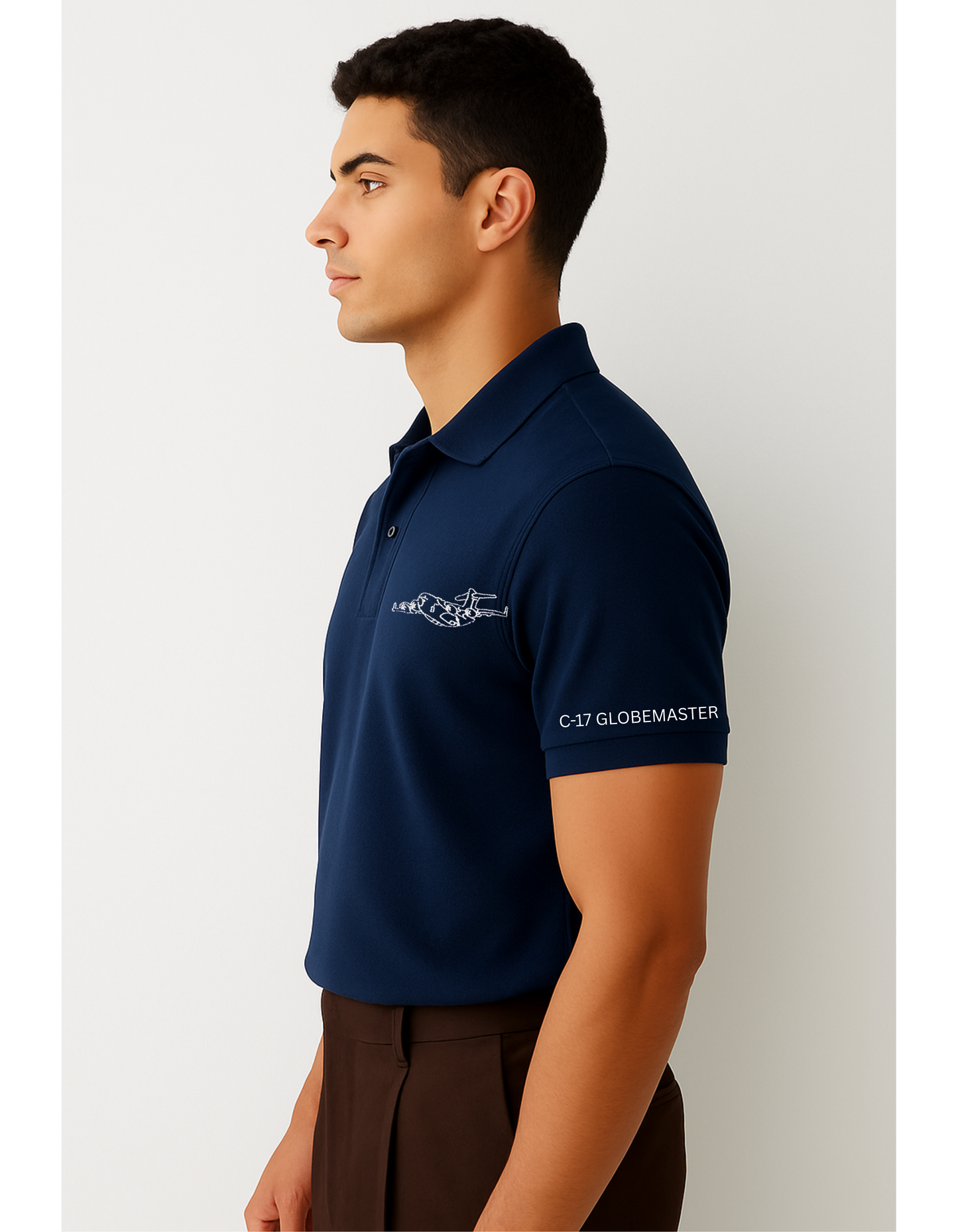 C-17 Globemaster Polo T-Shirt – Dark Navy Blue | Attire Dot