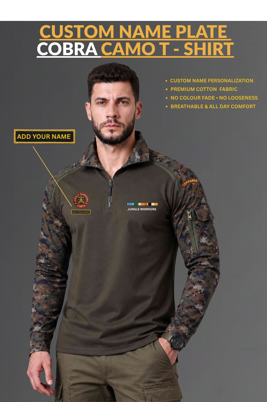 Cobra Commando Custom Name Plate T-shirt