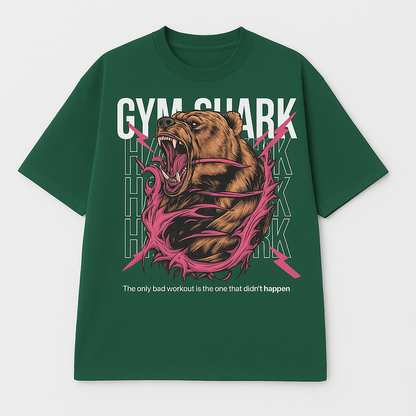 “Gym Shark” Oversized Cotton T-Shirt By Attire Dot