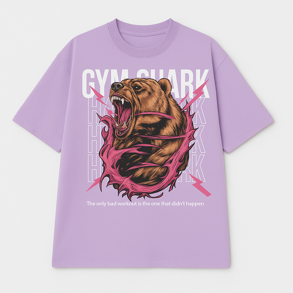 “Gym Shark” Oversized Cotton T-Shirt By Attire Dot