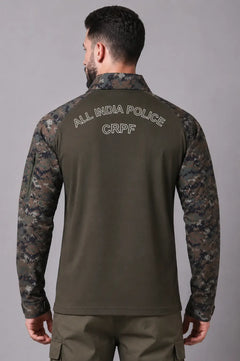CRPF Custom Name Plate Full Sleeve Camo T-Shirt